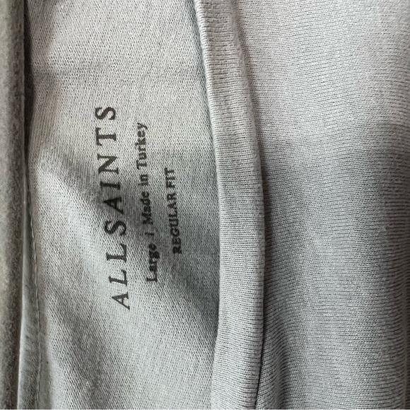 All Saints Brace long sleeve T-shirt in light gray regular fit Large crew neck - Picture 5 of 5
